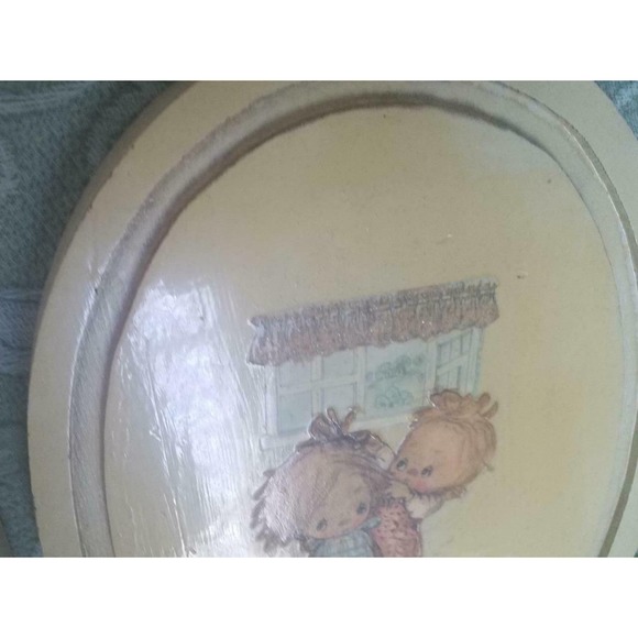 1973 Betsy Clark Decoupage Oval Wall Decor Pictures Hangings Signed Folk - Picture 8 of 10